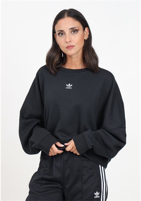 Felpa girocollo Essentials Crew Fleece nera da donna ADIDAS ORIGINALS | IW0953.